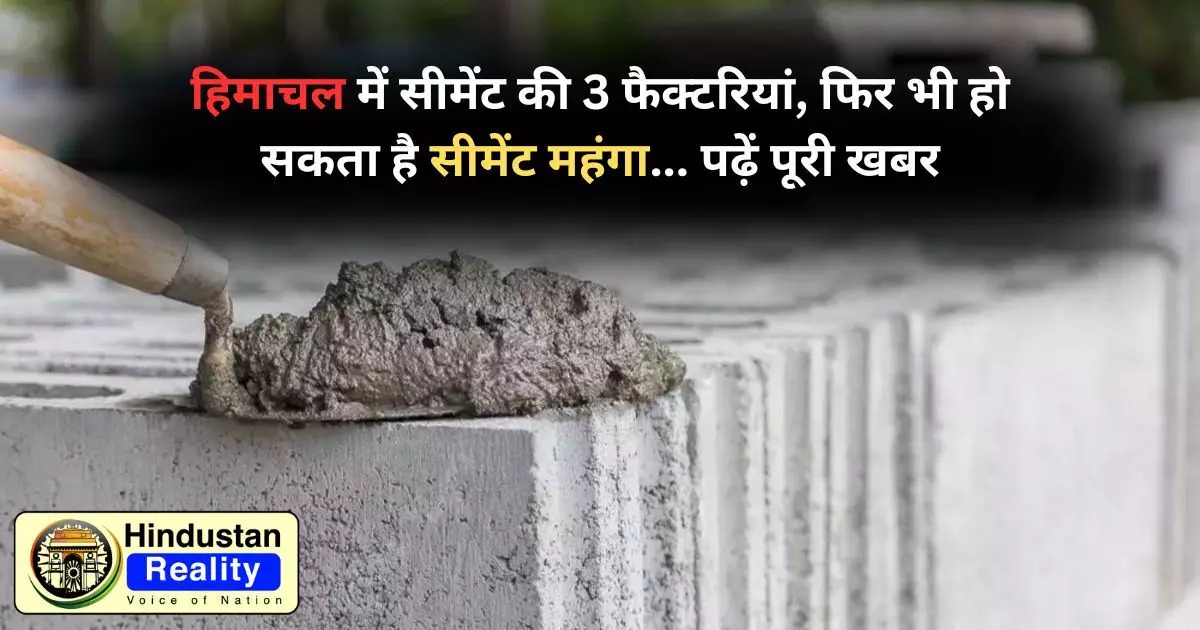 Himachal News Today: हिमाचल में सीमेंट की 3 फैक्टरियां, फिर भी हो सकता है सीमेंट महंगा... पढ़ें पूरी खबर Himachal News Today: हिमाचल में सीमेंट की 3 फैक्टरियां, फिर भी हो सकता है सीमेंट महंगा... पढ़ें पूरी खबर