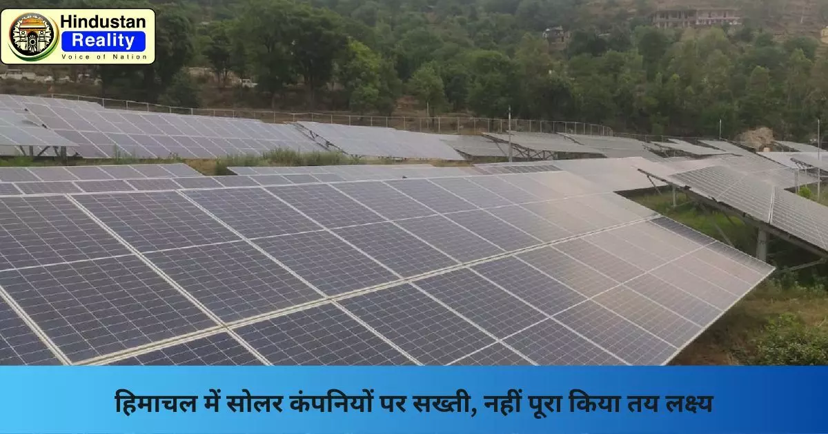 Shimla News: हिमाचल में सोलर कंपनियों पर सख्ती, नहीं पूरा किया तय लक्ष्य Shimla News: हिमाचल में सोलर कंपनियों पर सख्ती, नहीं पूरा किया तय लक्ष्य
